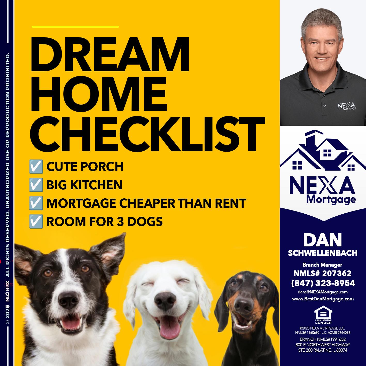 DREAM HOME CHEK LIST - Dan Schwellenbach -Mortgage Loan Originator