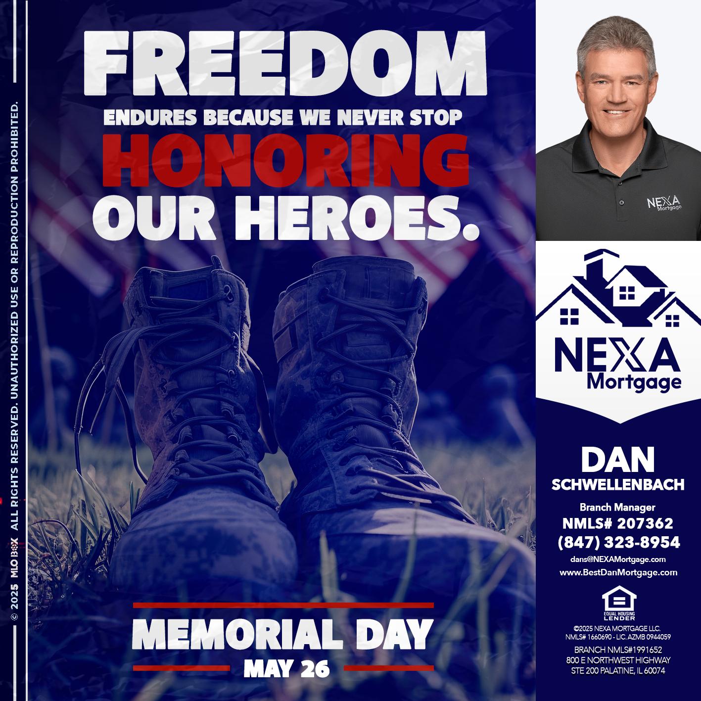 Memorial Day - Dan Schwellenbach -Mortgage Loan Originator