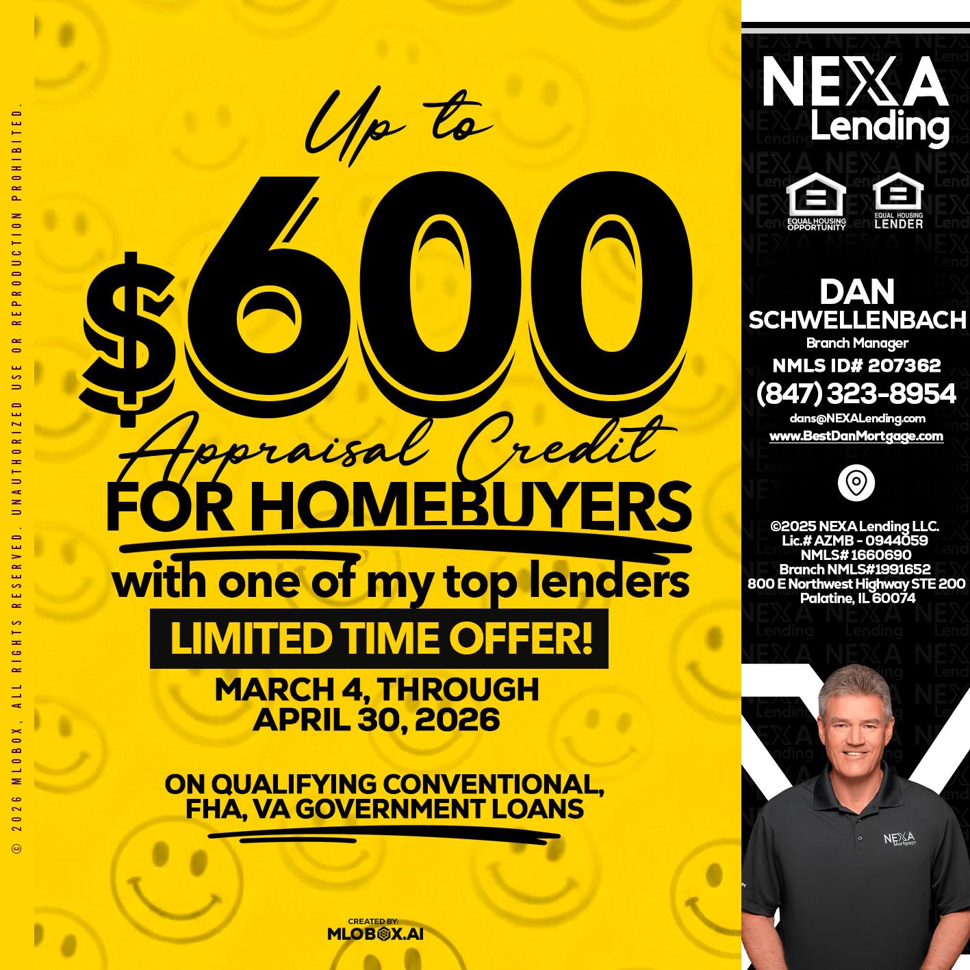 UP TO 600 - Dan Schwellenbach -Mortgage Loan Originator