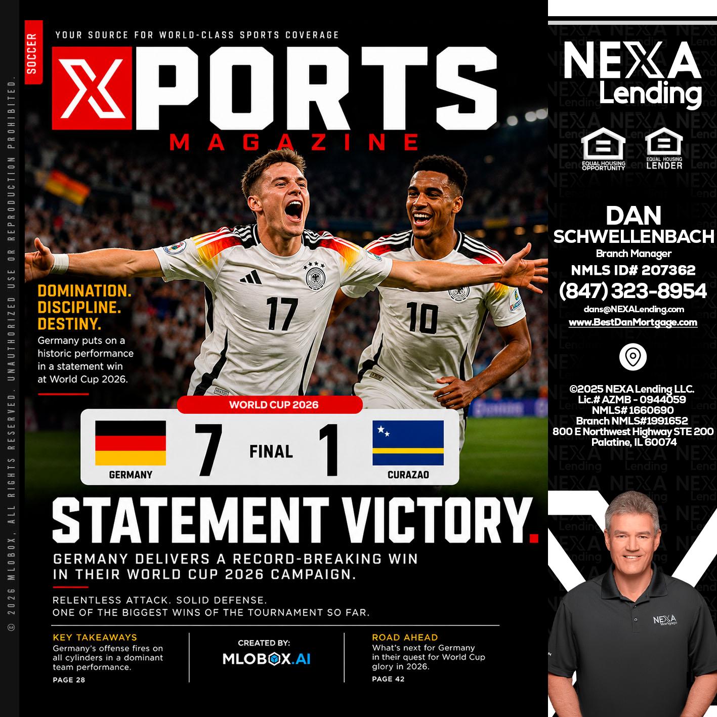 GERMANY VS CURASSAO (7-1) - Dan Schwellenbach -Mortgage Loan Originator
