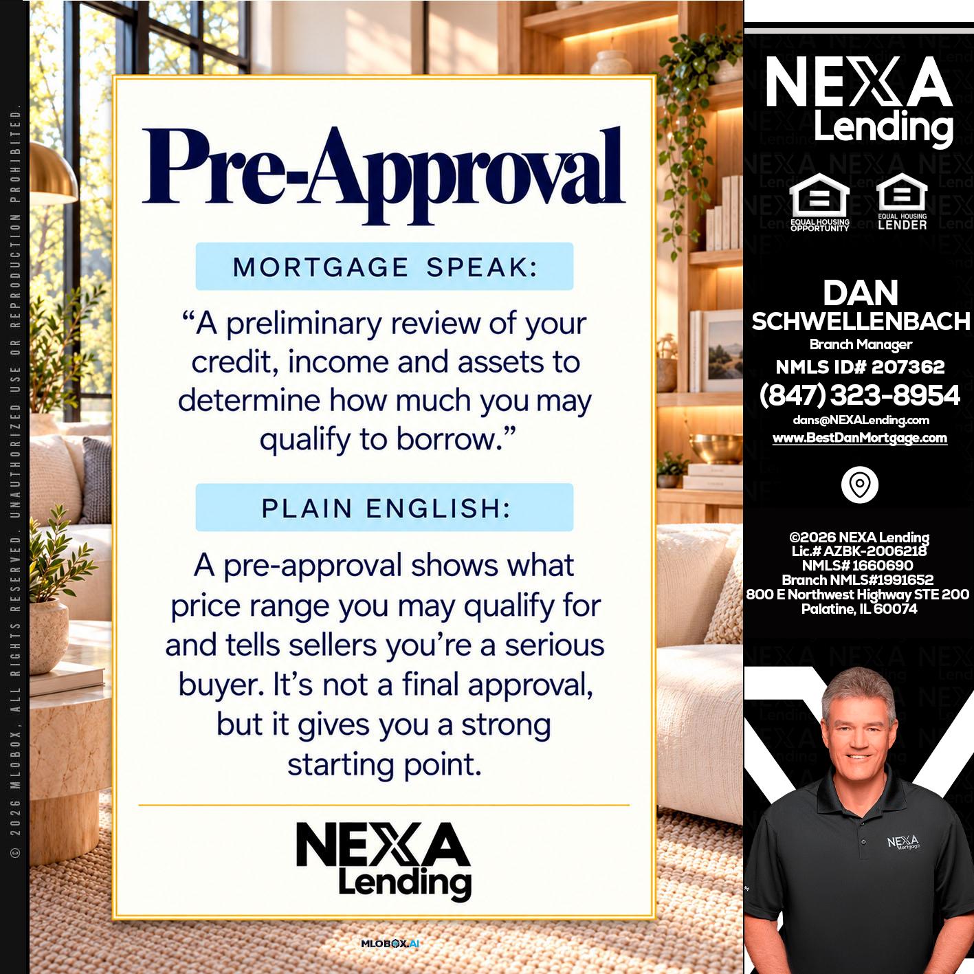 PREAPROVAL - Dan Schwellenbach -Mortgage Loan Originator